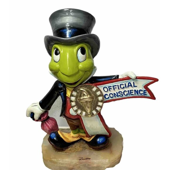 Vintage Walt Disney Gallery Jiminy Cricket Official Conscience Ron Lee 2/750 '99 - Picture 1 of 9